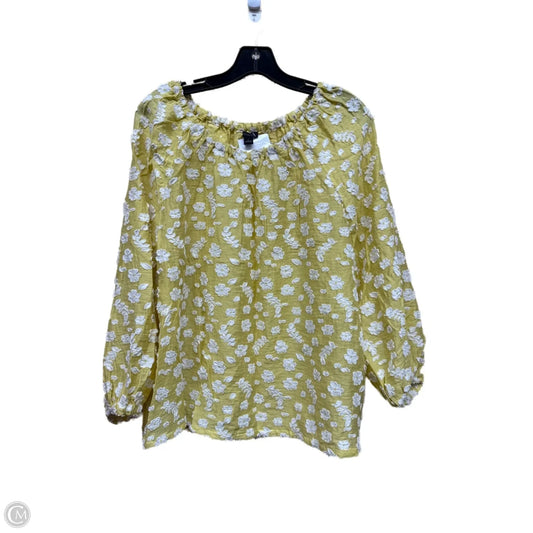 Top Long Sleeve By Ann Taylor In Yellow, Size: L