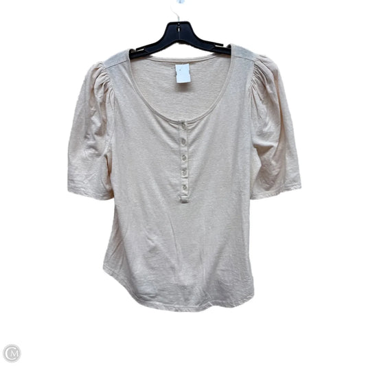 Top Short Sleeve By Anthropologie In Peach, Size: Xl