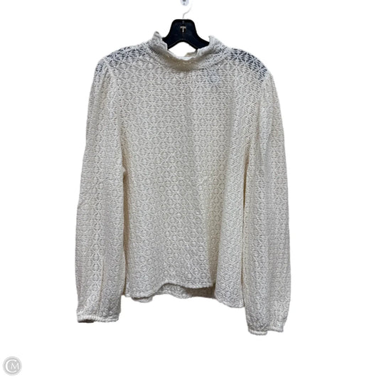 Top Long Sleeve By Loft In Cream, Size: Xl