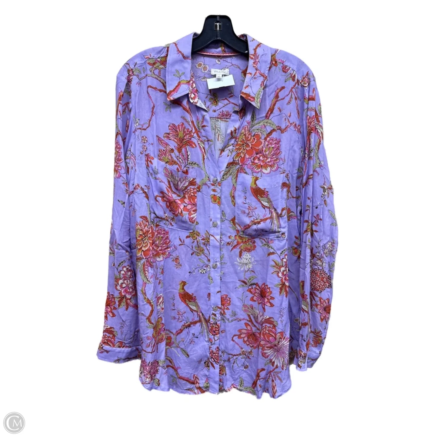 Top Long Sleeve By Pilcro In Floral Print, Size: L