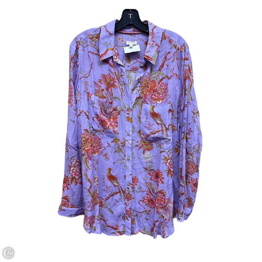 Top Long Sleeve By Pilcro In Floral Print, Size: L