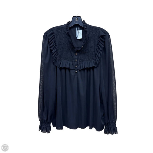 Top Long Sleeve By Anthropologie In Black, Size: L