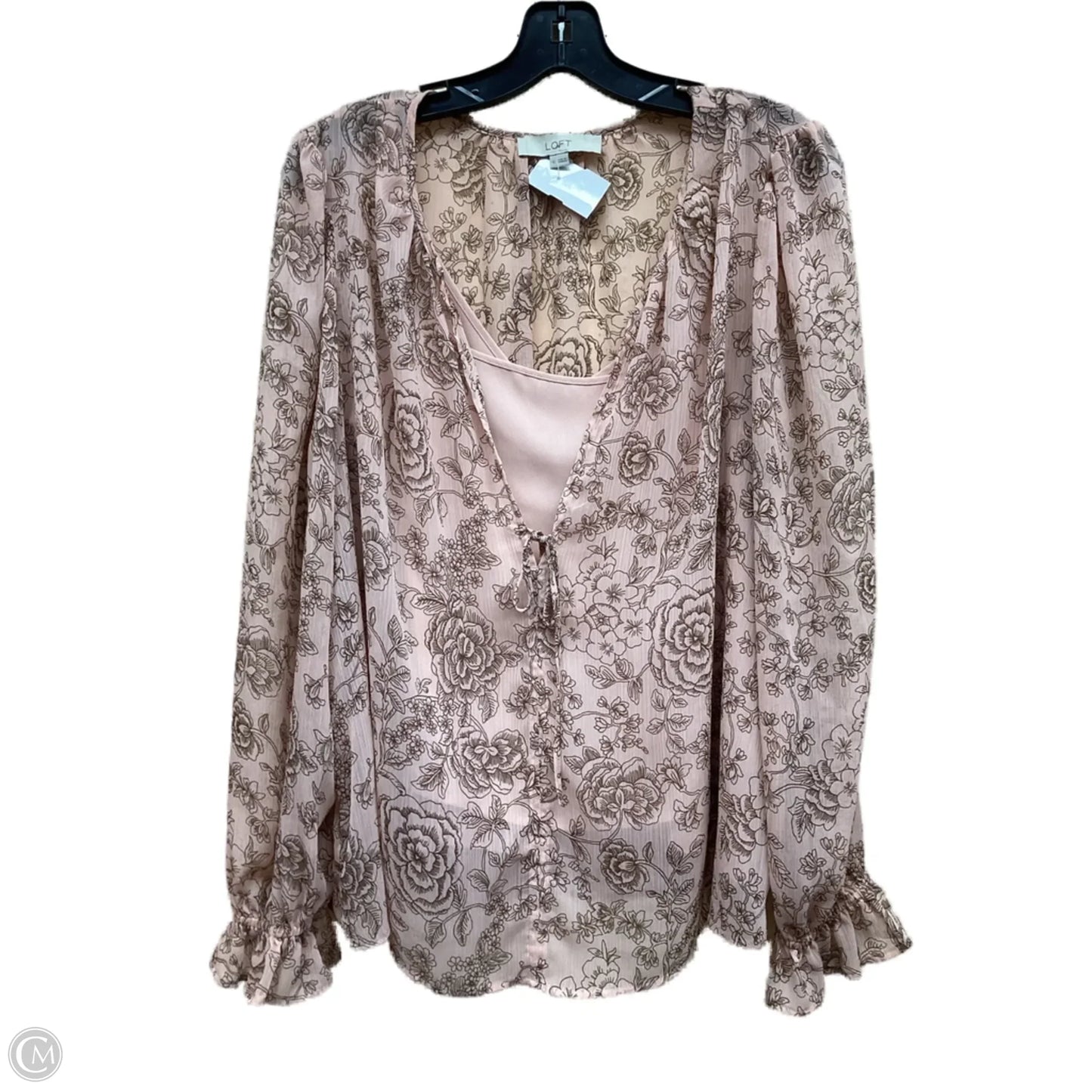 Top Long Sleeve By Loft In Floral Print, Size: Xl
