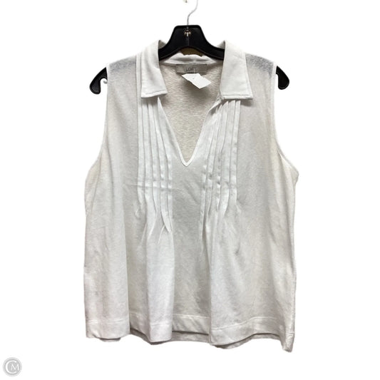 Top Sleeveless By Loft In White, Size: L