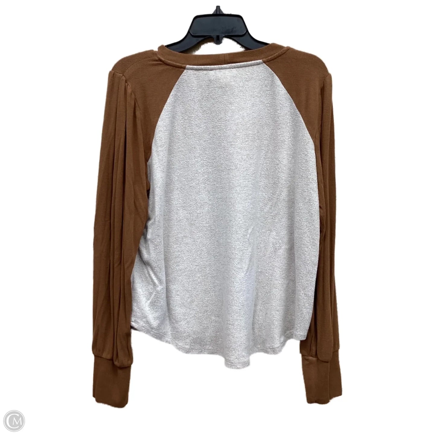 Top Long Sleeve By Evereve In Tan, Size: Xl