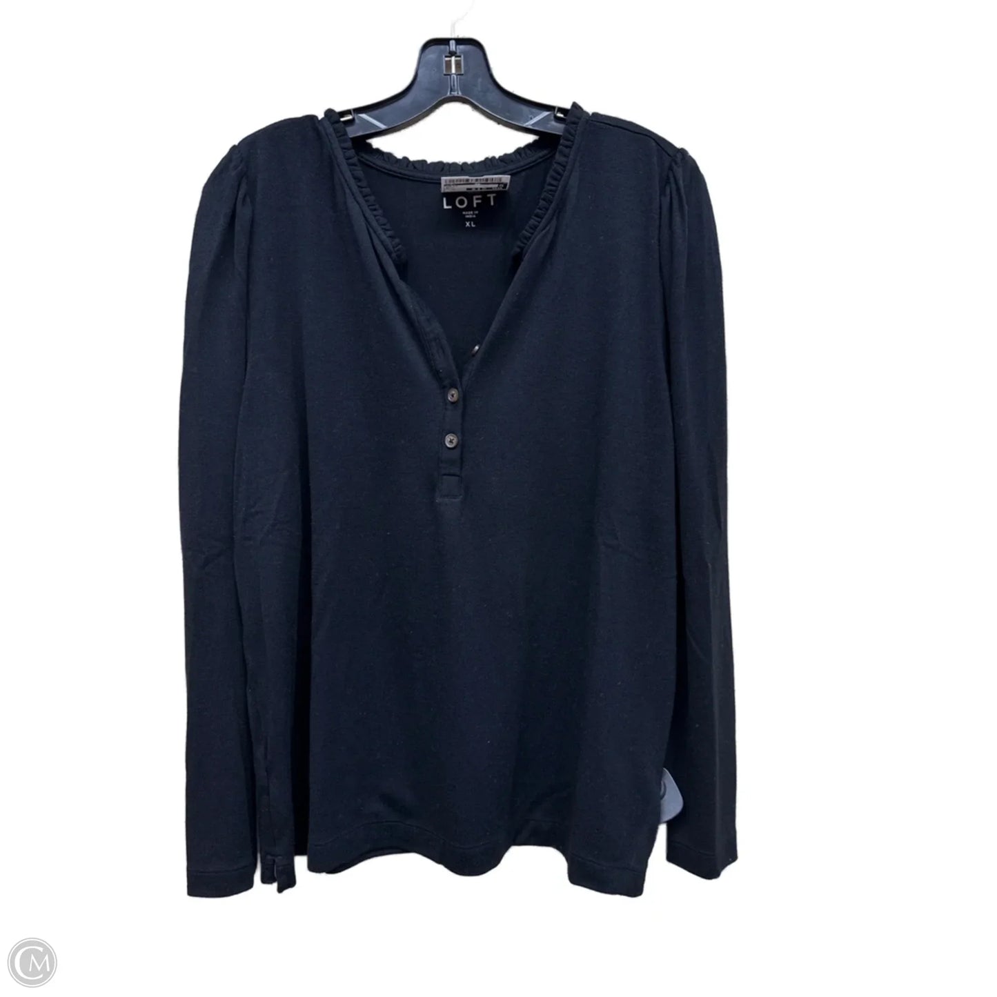 Top Long Sleeve By Loft In Black, Size: Xl