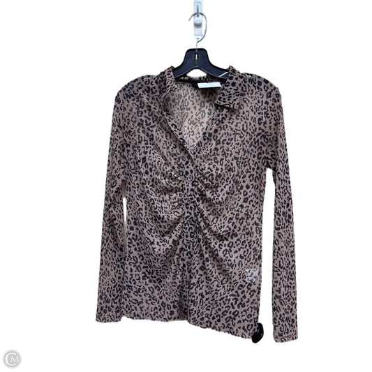 Top Long Sleeve By Jane And Delancey In Animal Print, Size: S