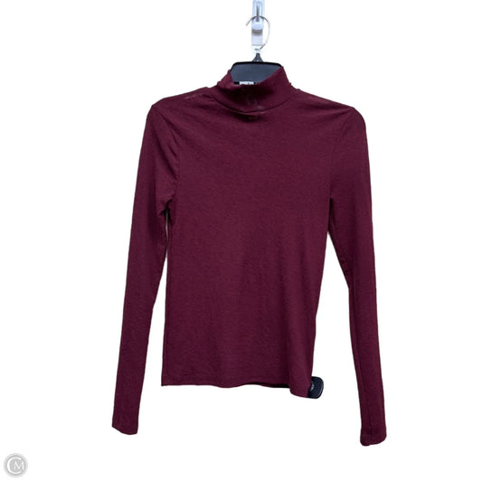 Top Long Sleeve By Topshop In Maroon, Size: M