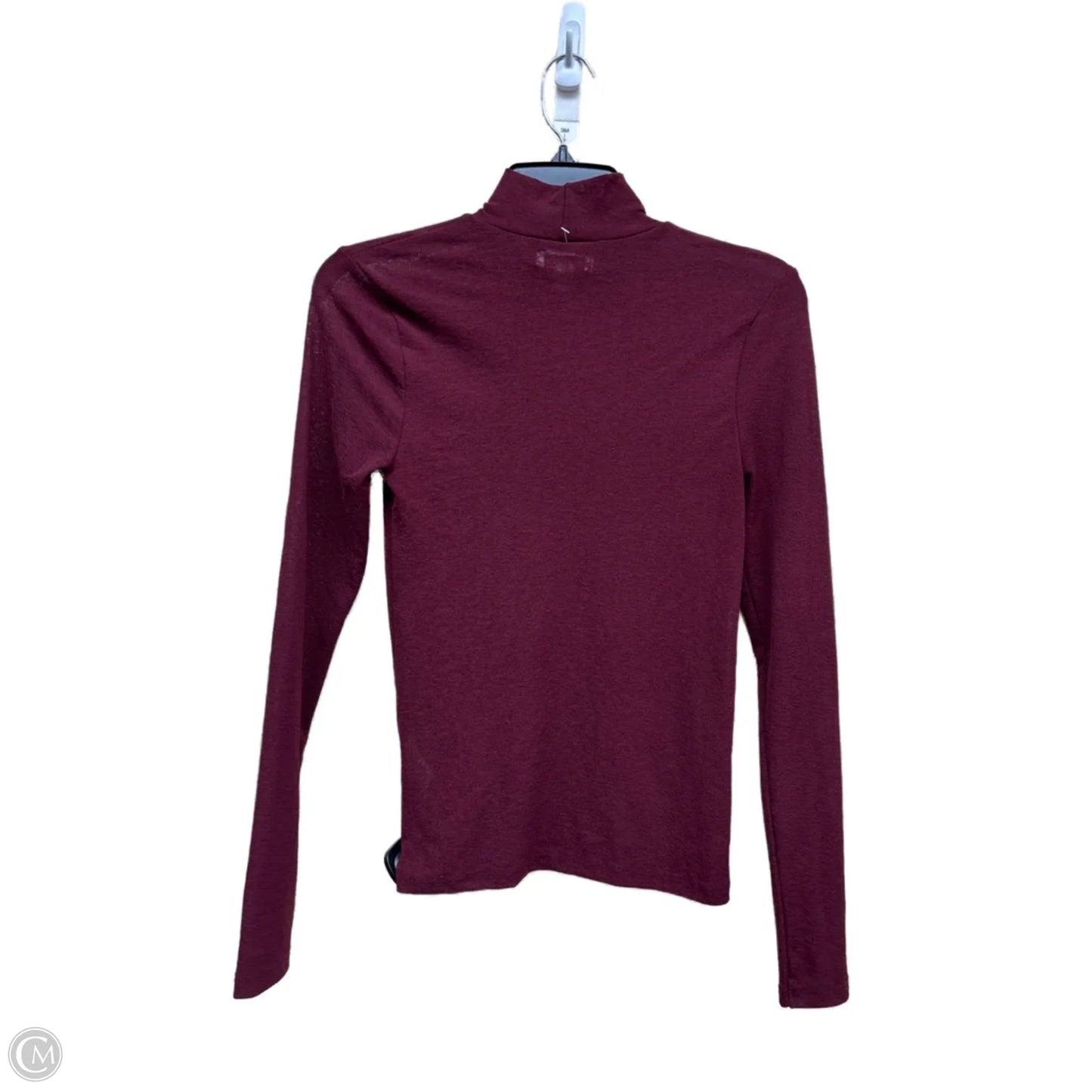 Top Long Sleeve By Topshop In Maroon, Size: M