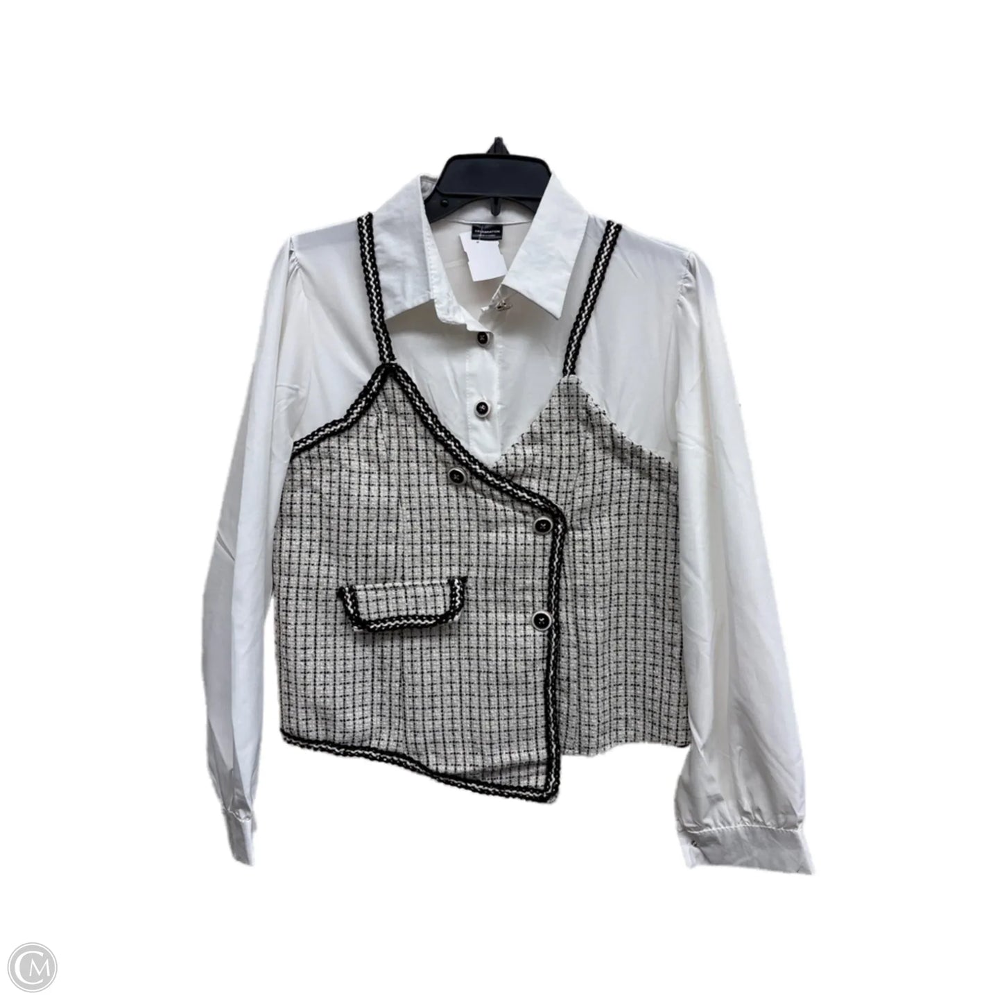 Top Long Sleeve By Clothes Mentor In White