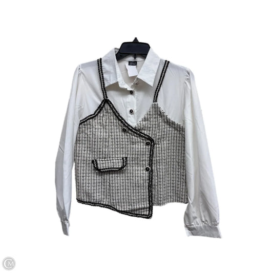 Top Long Sleeve By Clothes Mentor In White