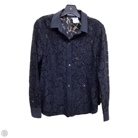 Top Long Sleeve By Equipment In Black, Size: S