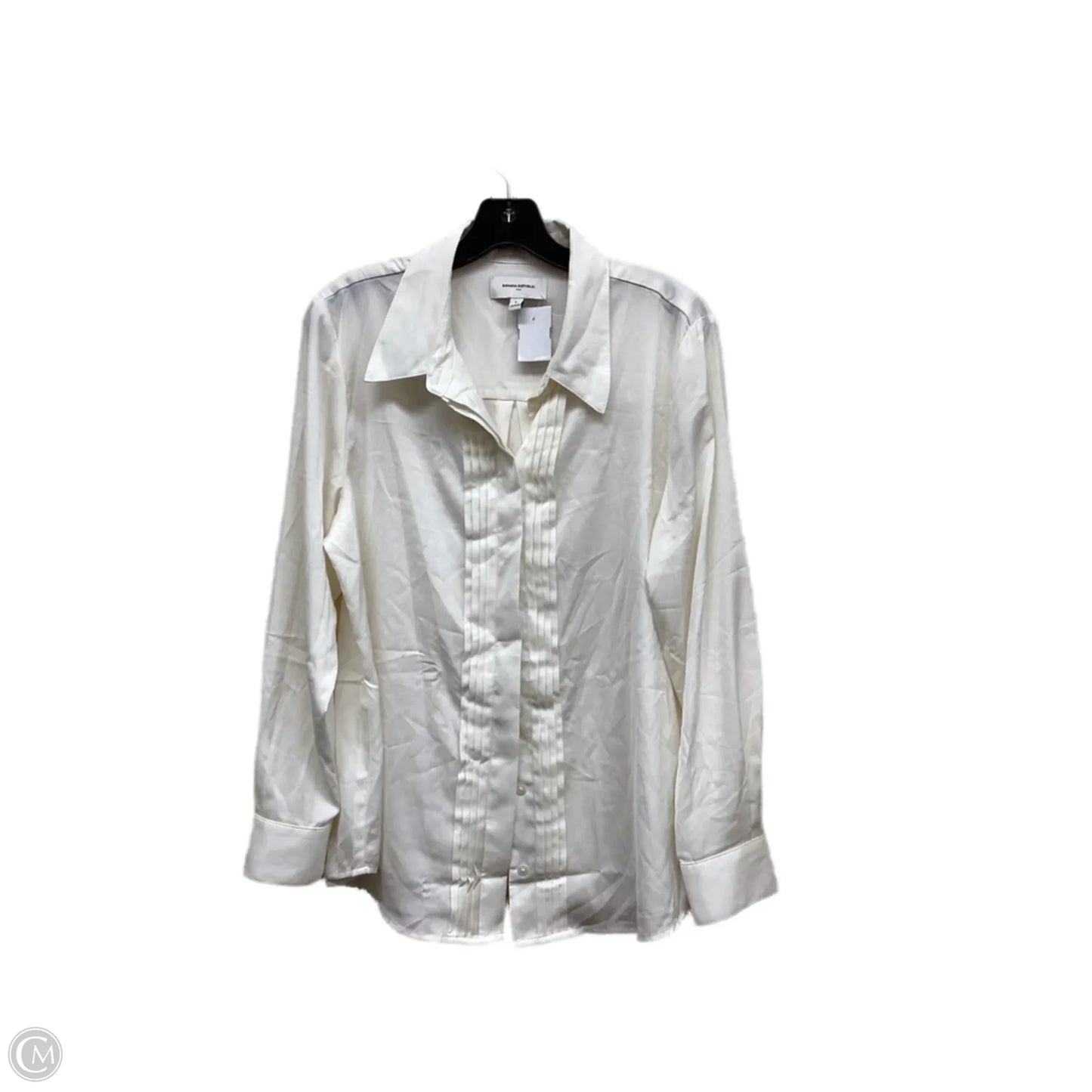 Top Long Sleeve By Banana Republic In Cream, Size: L