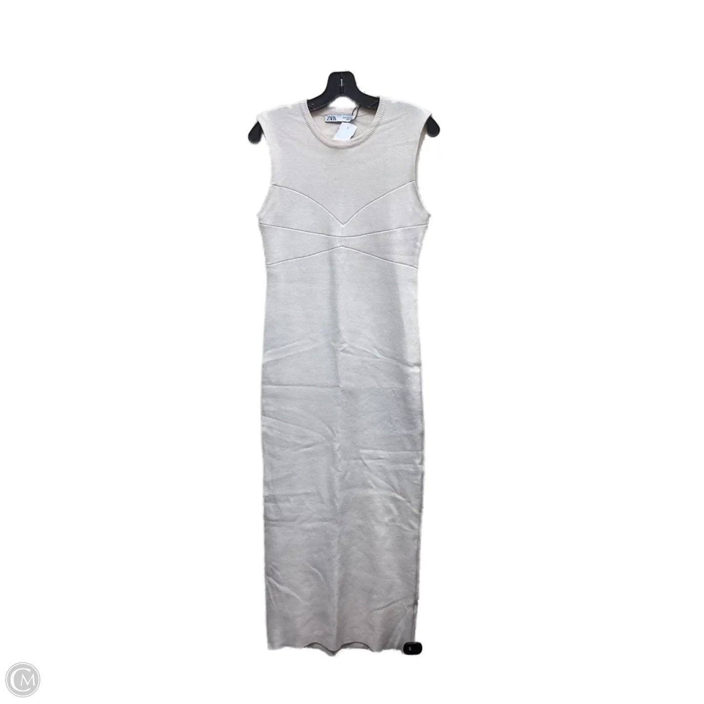Dress Casual Maxi By Zara In Cream, Size: M