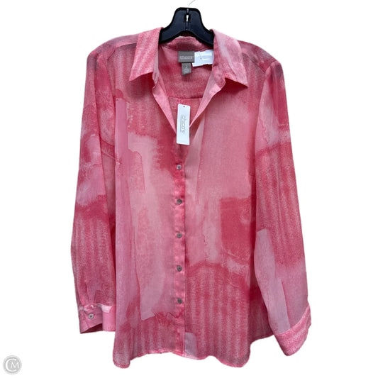Top Long Sleeve By Chicos In Pink, Size: M