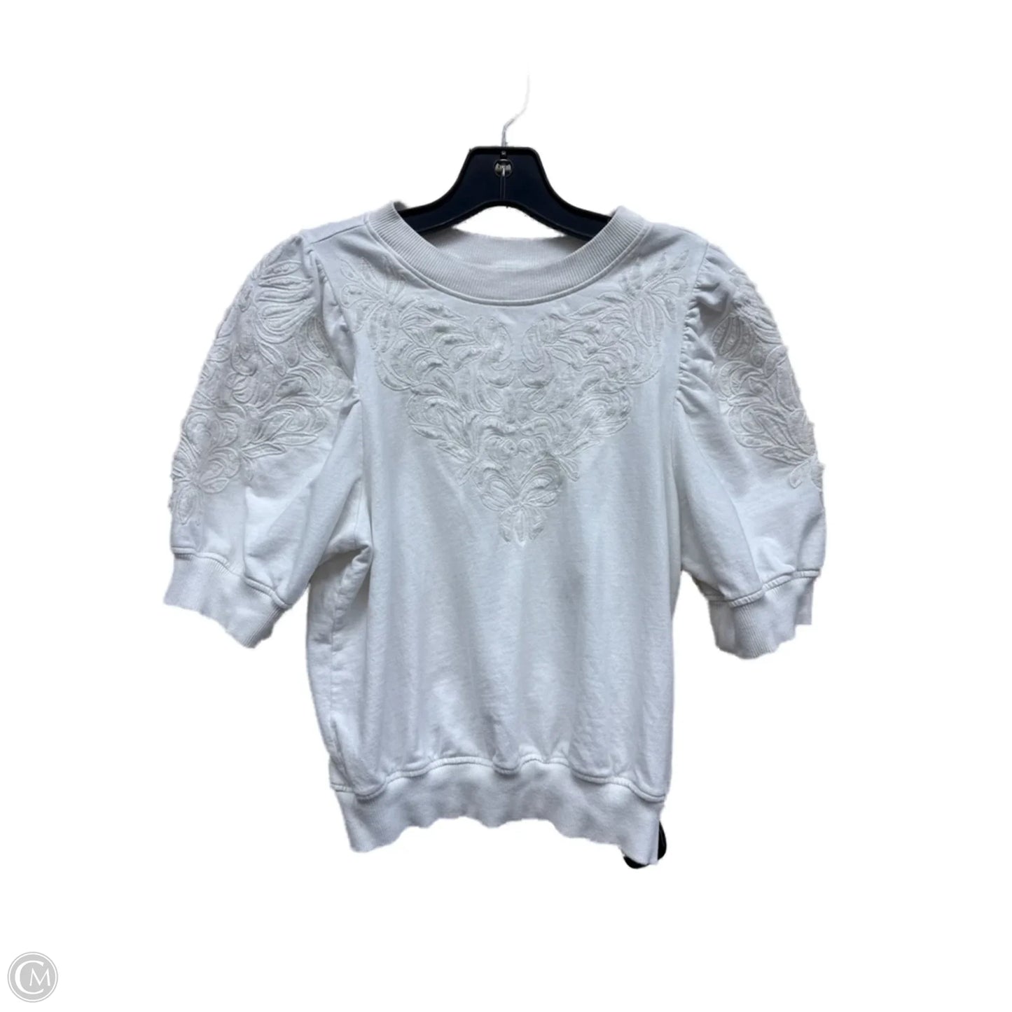 Top Short Sleeve By Anthropologie In White, Size: Xxs