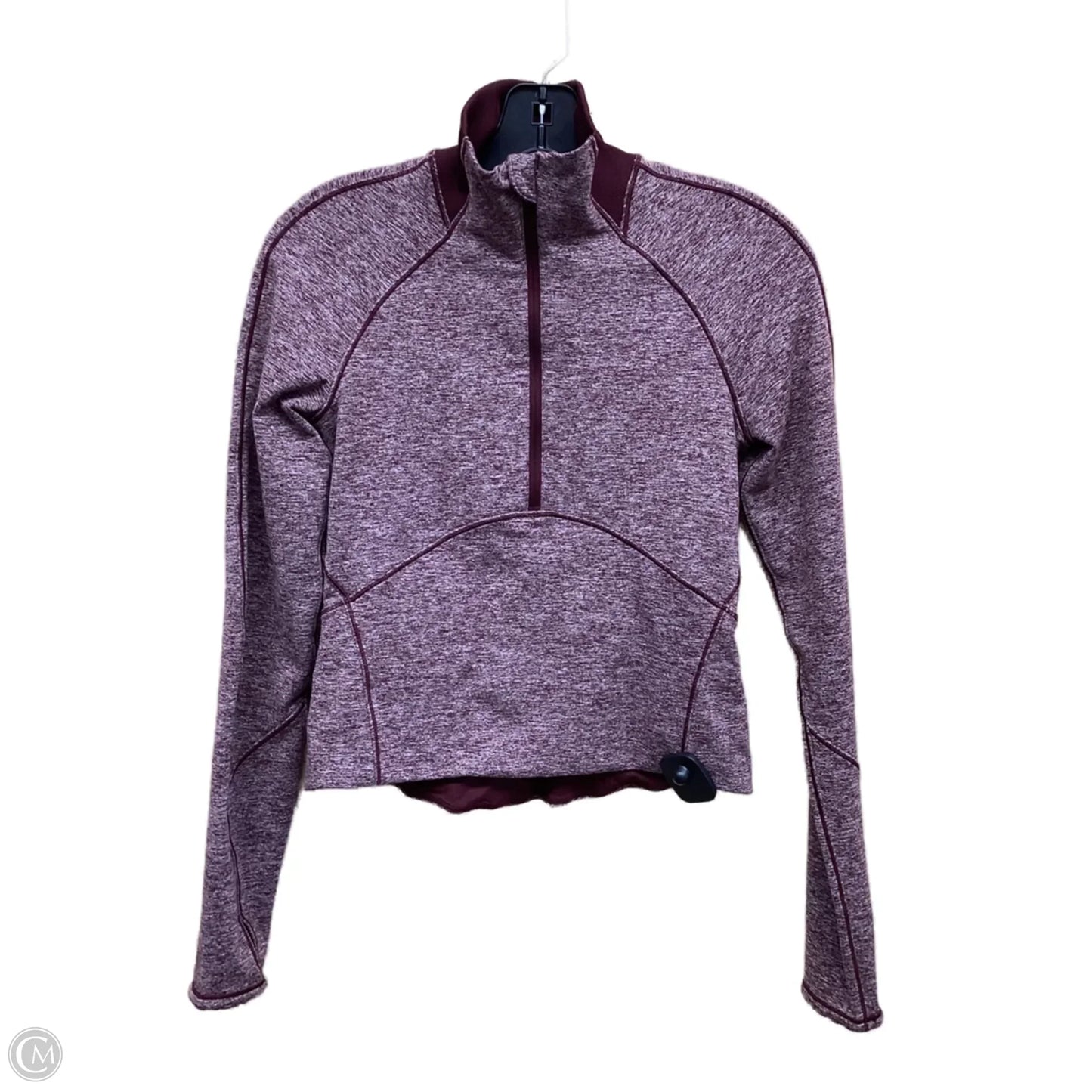 Athletic Top Long Sleeve Collar By Lululemon In Maroon, Size: 4