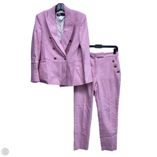 Pants Suit 2pc By Zara In Pink, Size: M