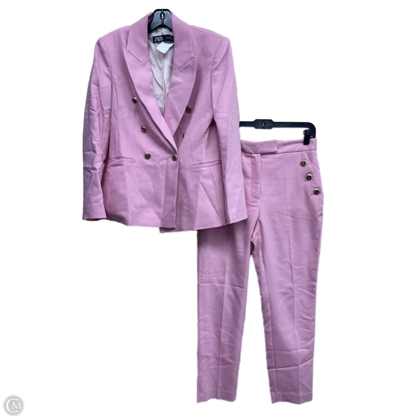 Pants Suit 2pc By Zara In Pink, Size: M