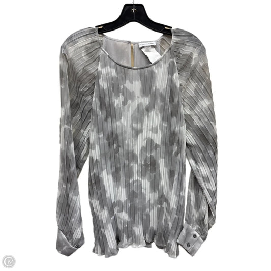 Top Long Sleeve By Calvin Klein In Grey, Size: L