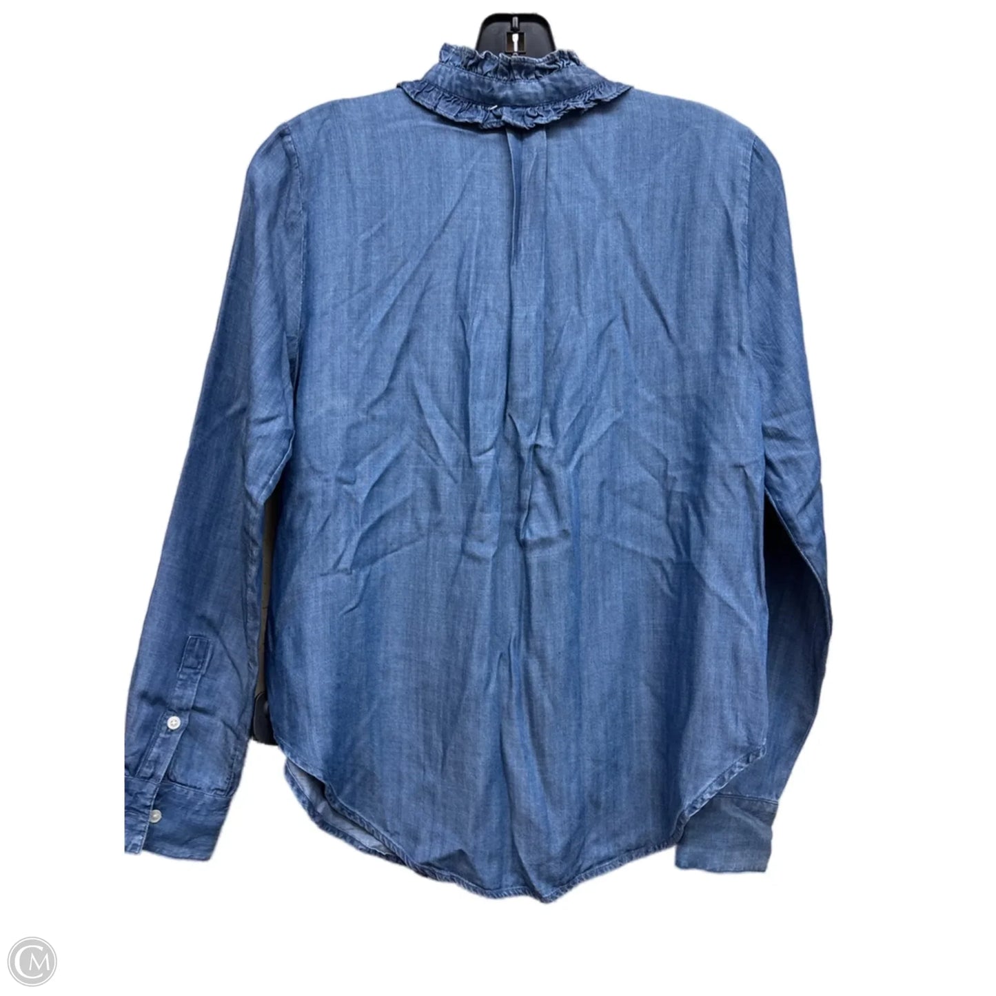 Top Long Sleeve By Ann Taylor In Blue Denim, Size: Xs