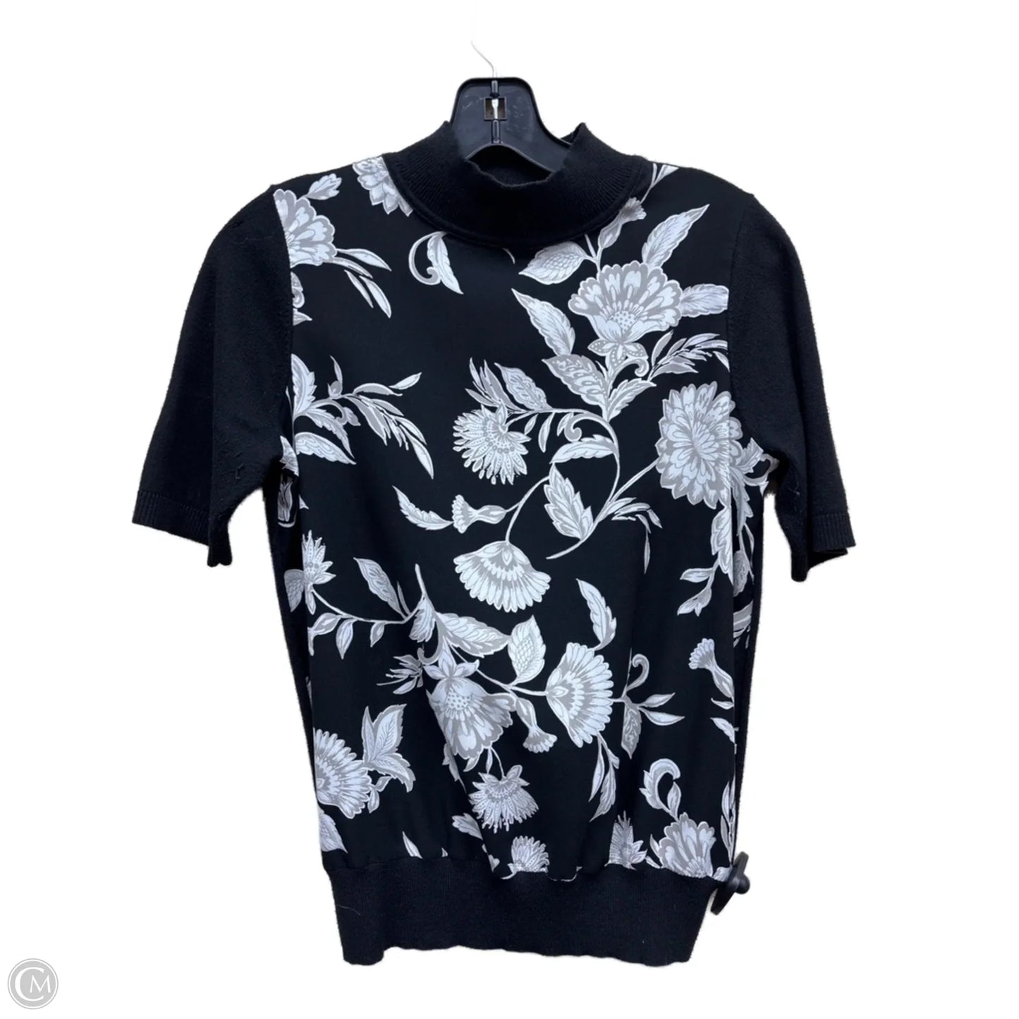 Top Short Sleeve By Ann Taylor In Blue & White, Size: Xs