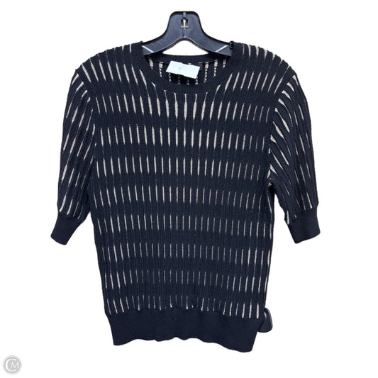 Top Short Sleeve By Ann Taylor In Black & Gold, Size: S