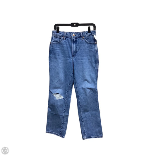 Jeans Straight By Wrangler In Blue Denim, Size: 4