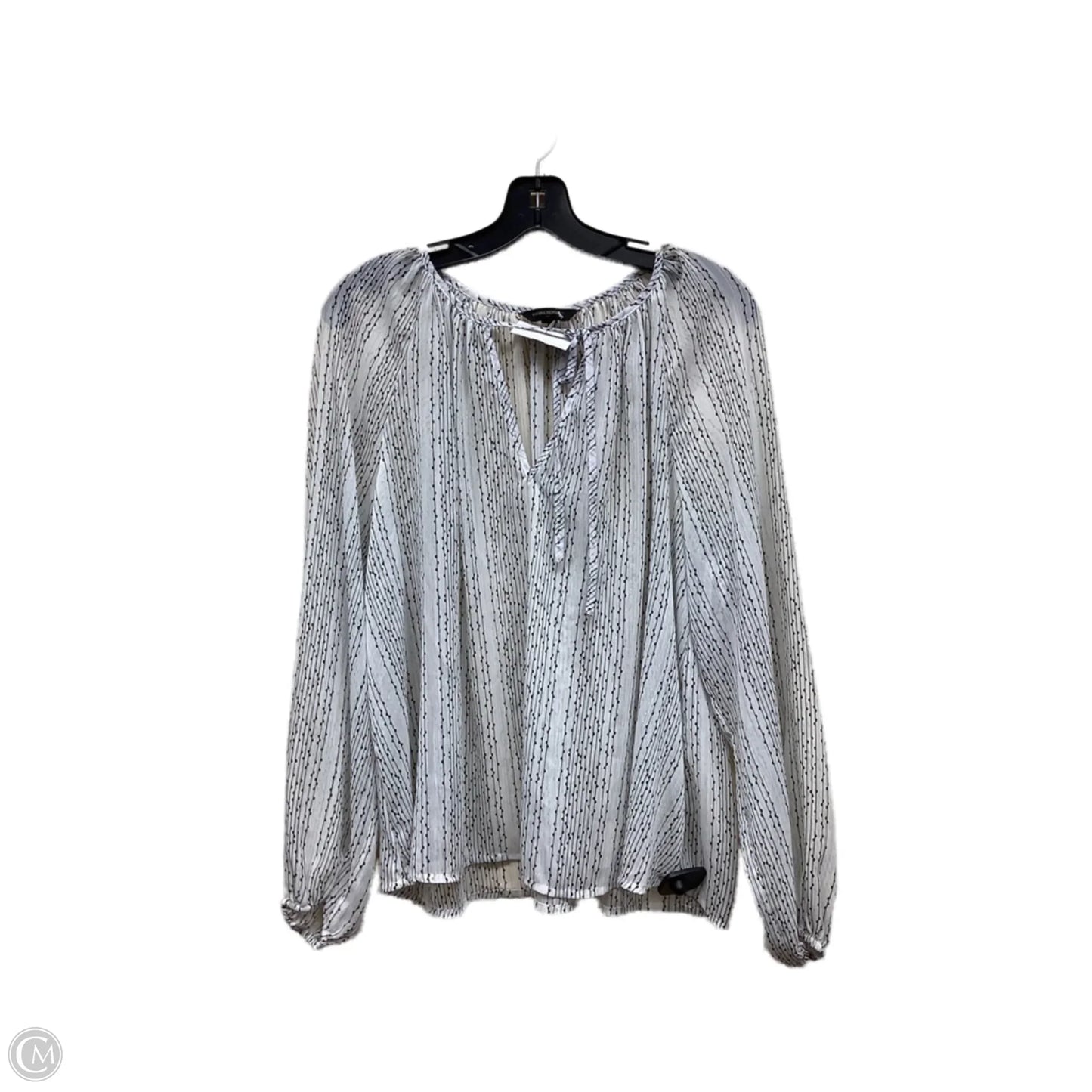 Top Long Sleeve By Banana Republic In White, Size: M