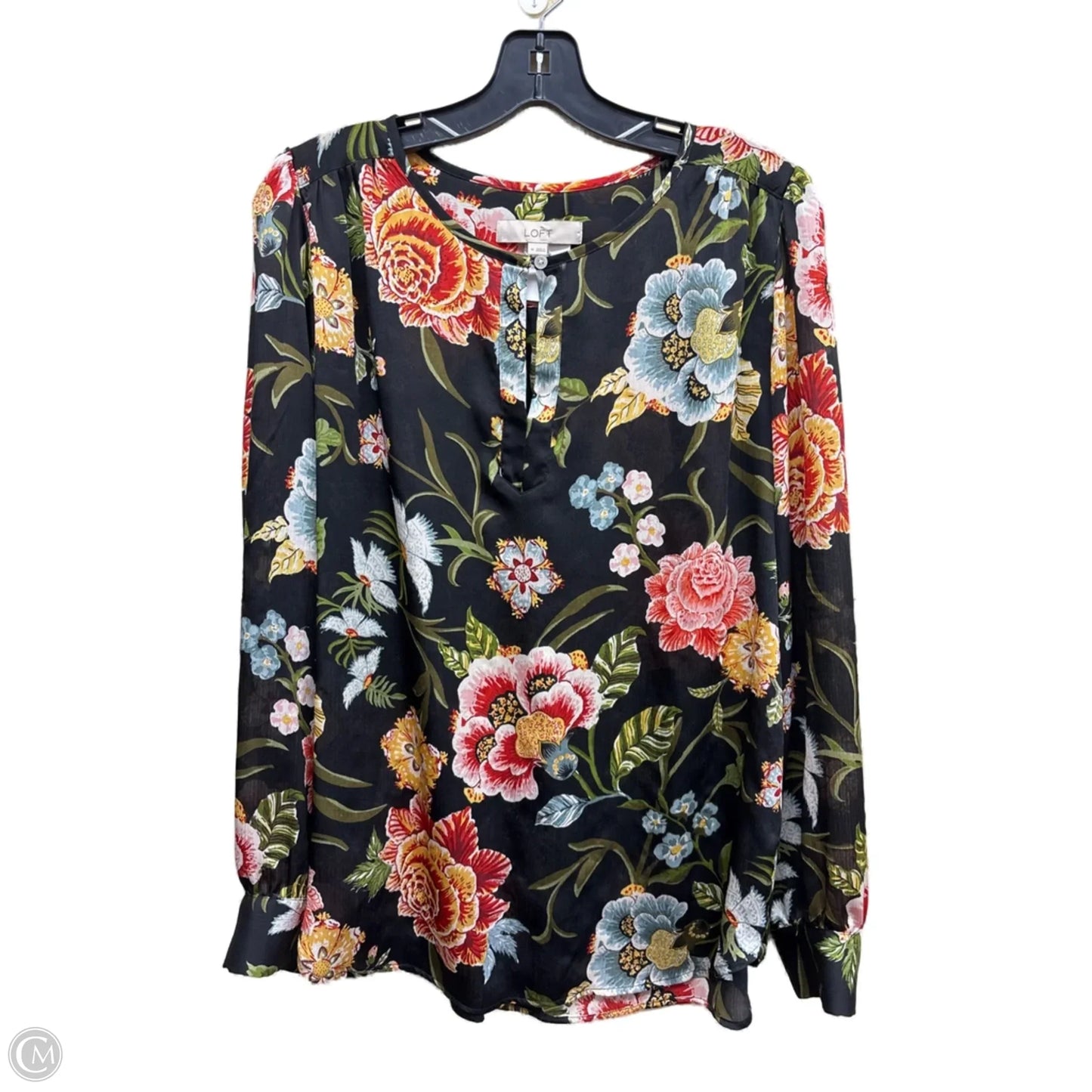 Top Long Sleeve By Loft In Floral Print, Size: M