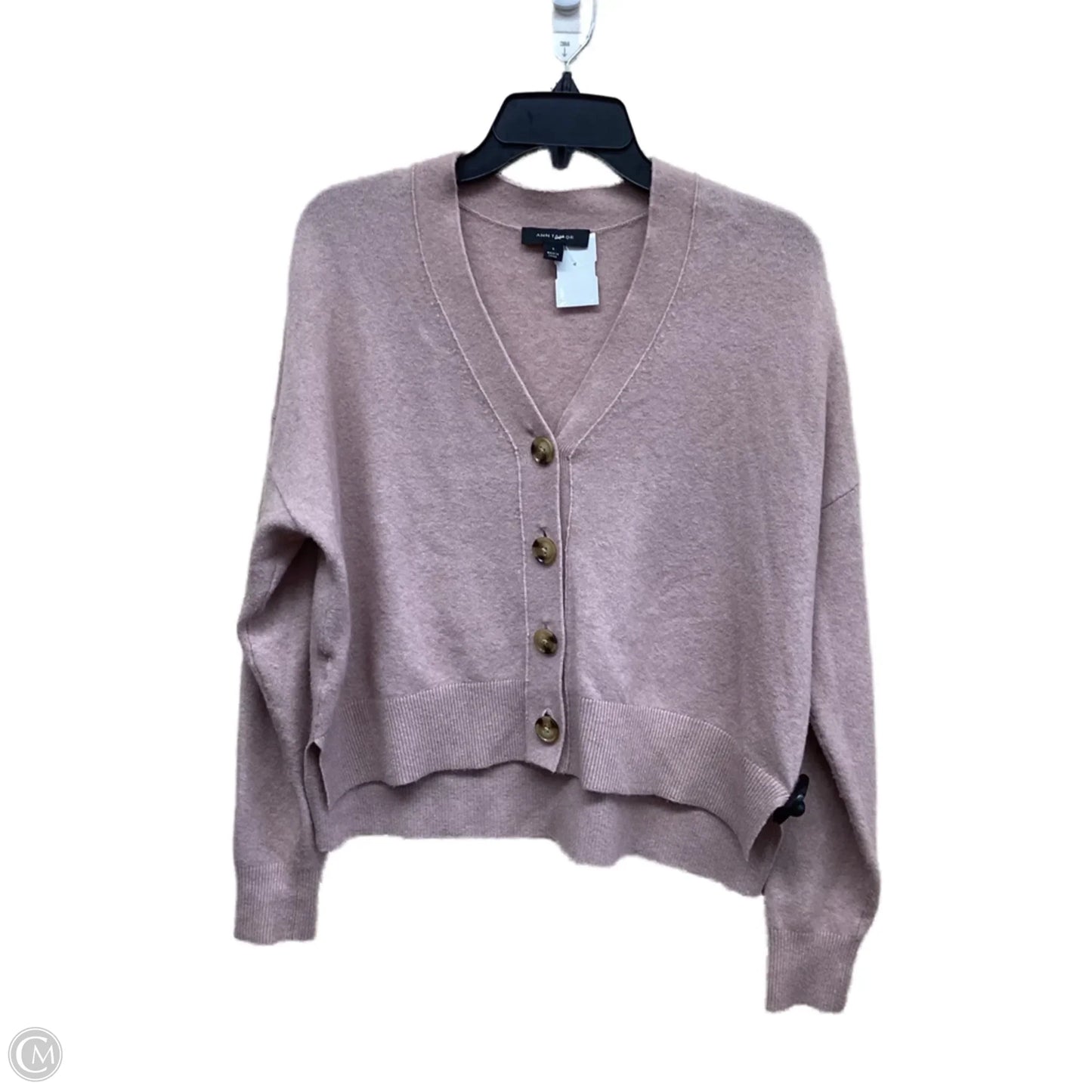Sweater Cardigan By Ann Taylor In Pink, Size: S