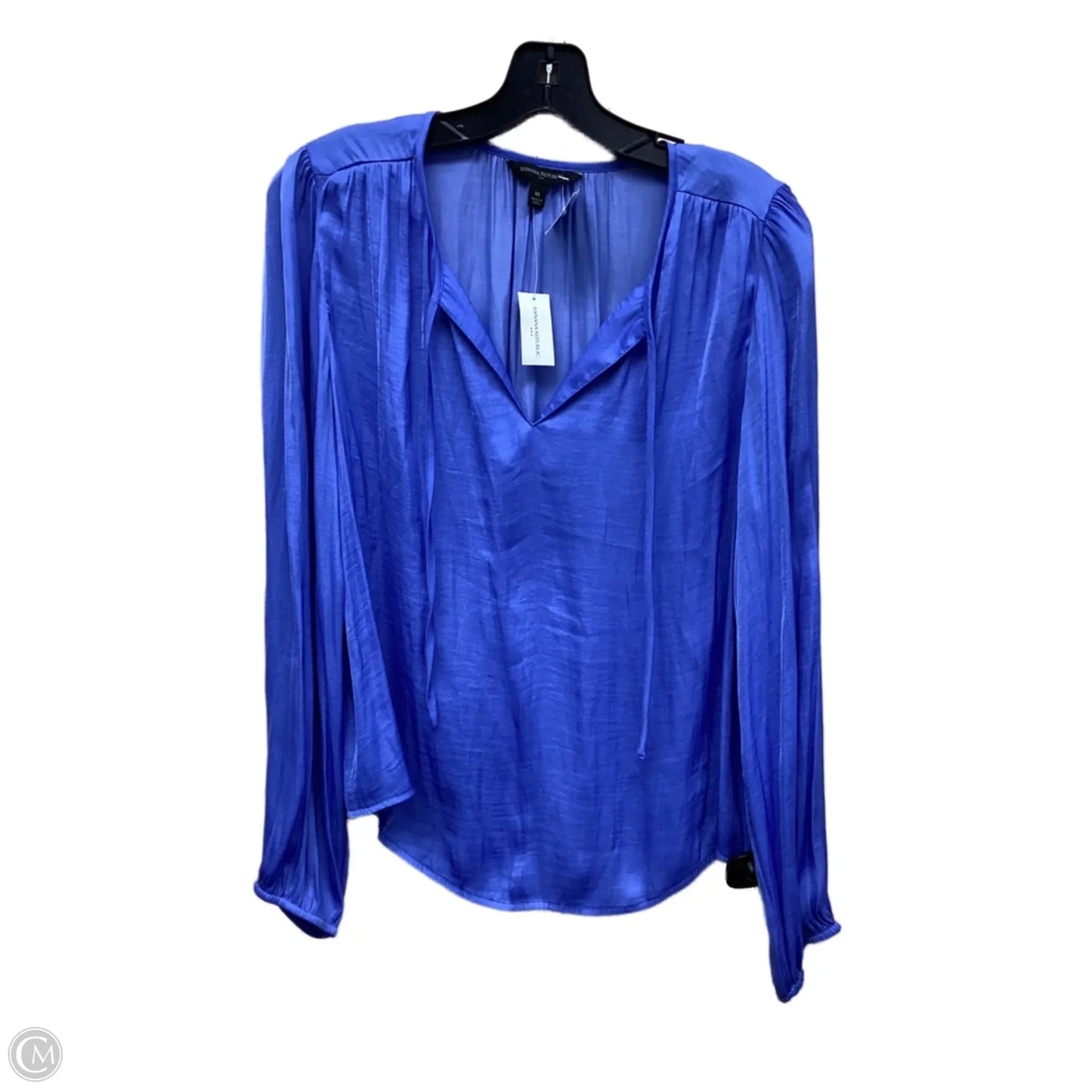 Top Long Sleeve By Banana Republic In Blue, Size: M
