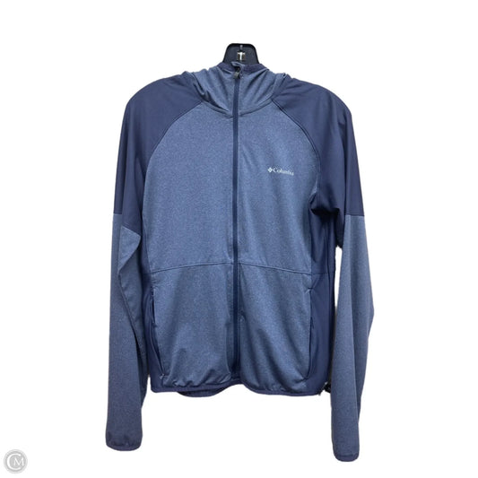 Athletic Top Long Sleeve Collar By Columbia In Blue, Size: M