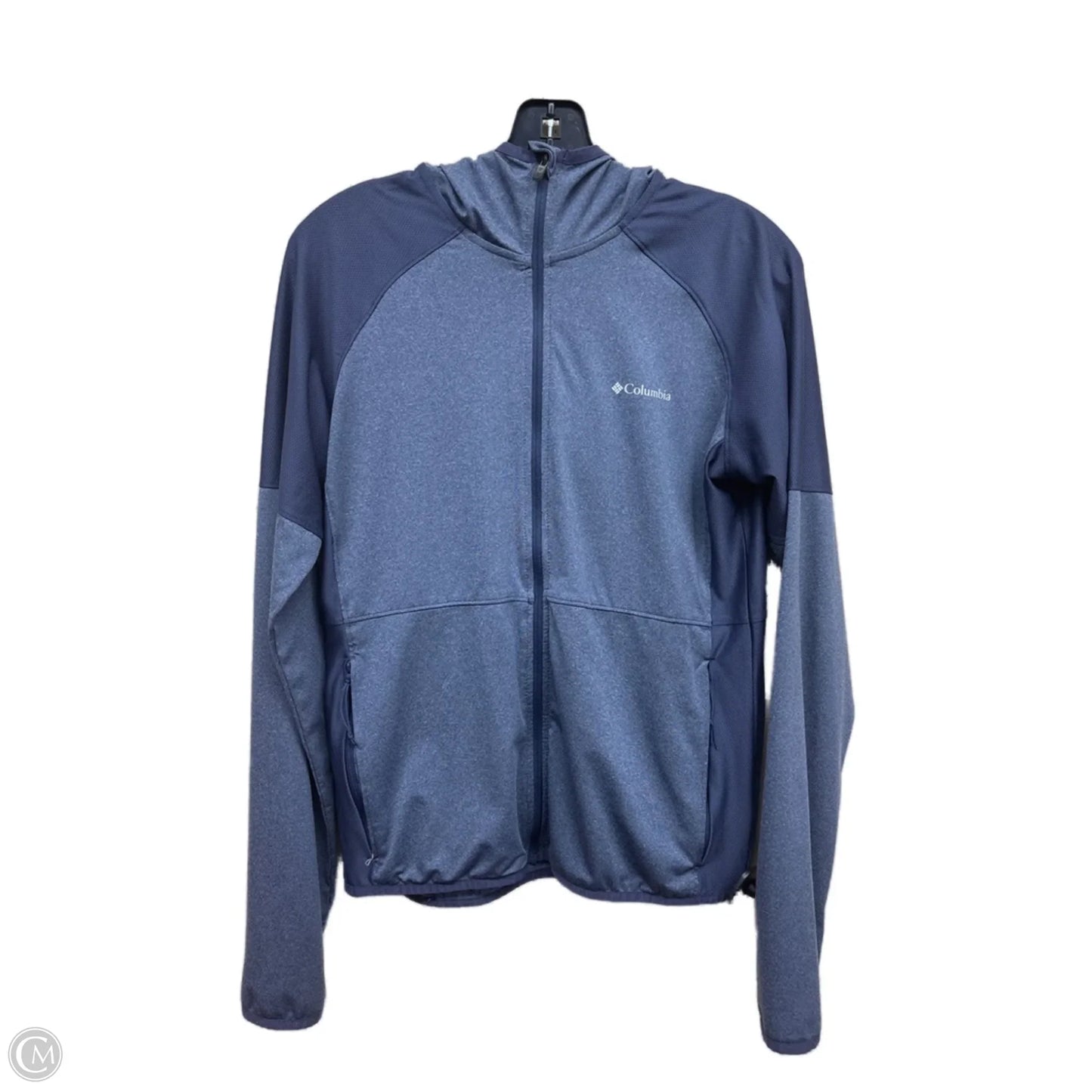 Athletic Top Long Sleeve Collar By Columbia In Blue, Size: M