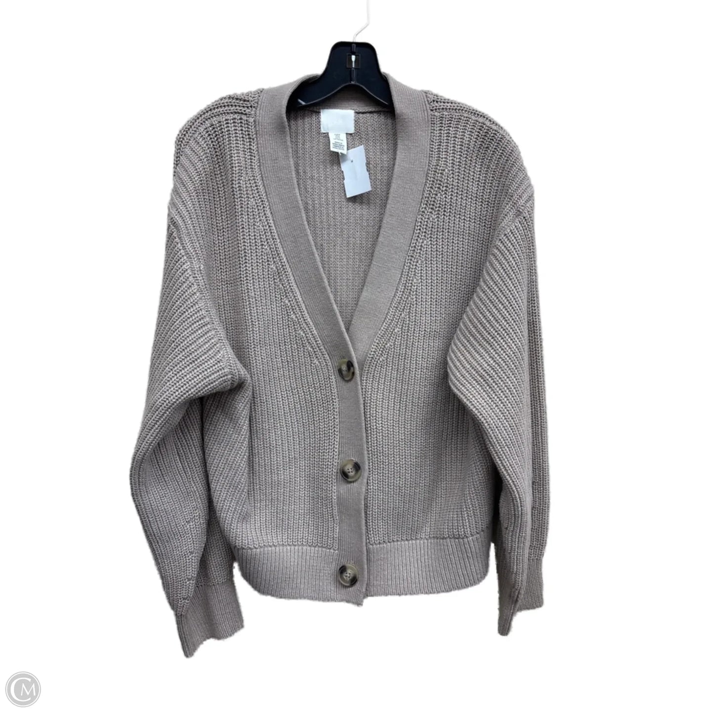 Sweater Cardigan By H&m In Tan, Size: M