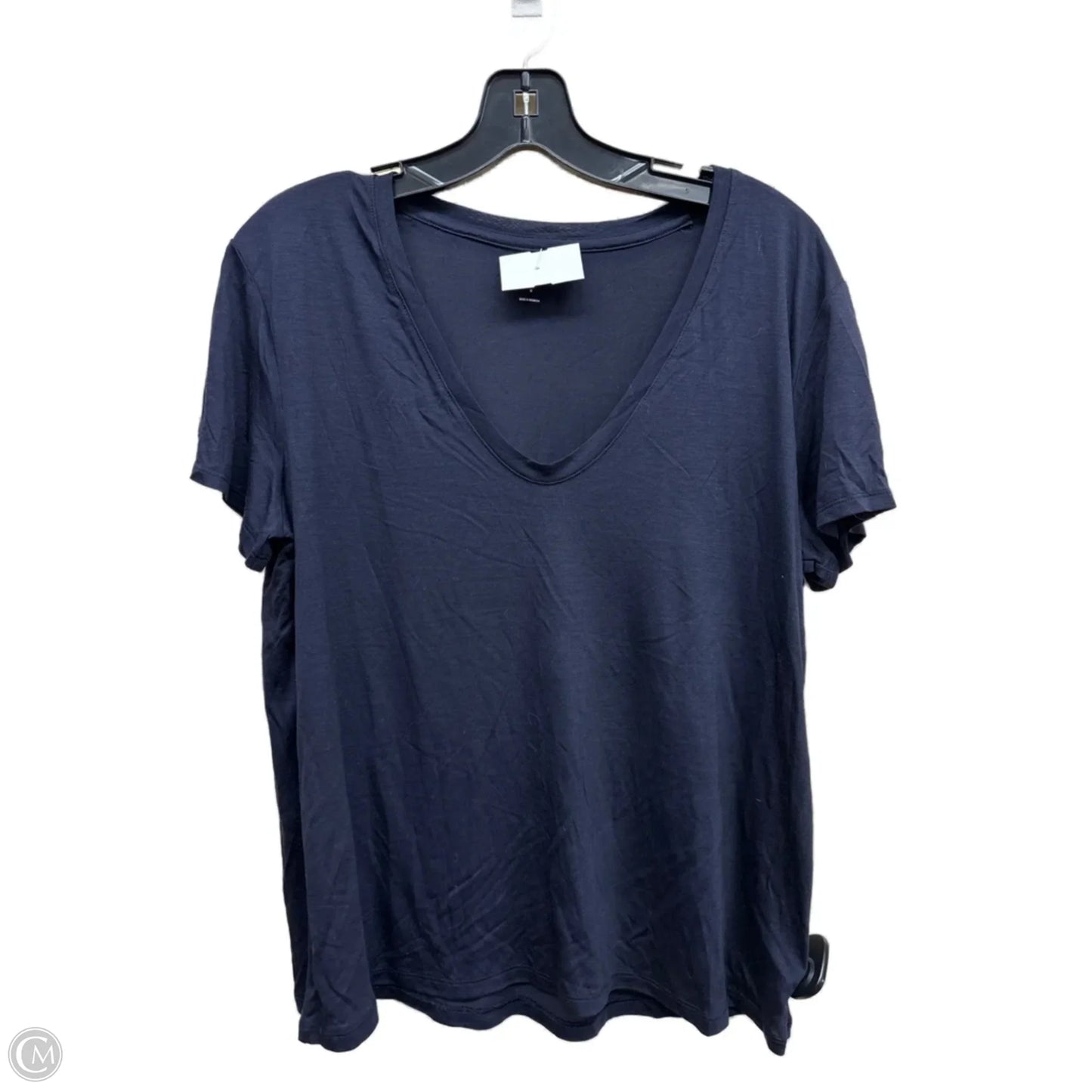 Top Short Sleeve By Express In Navy, Size: M