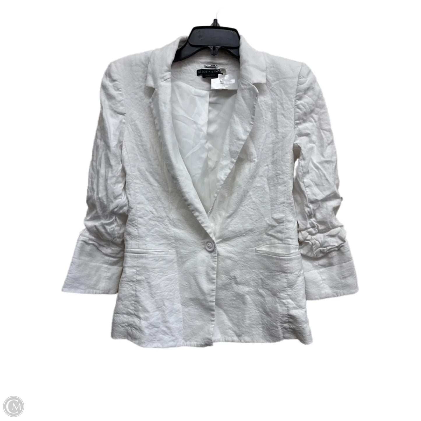 Blazer Designer By Alice + Olivia In White, Size: Xs