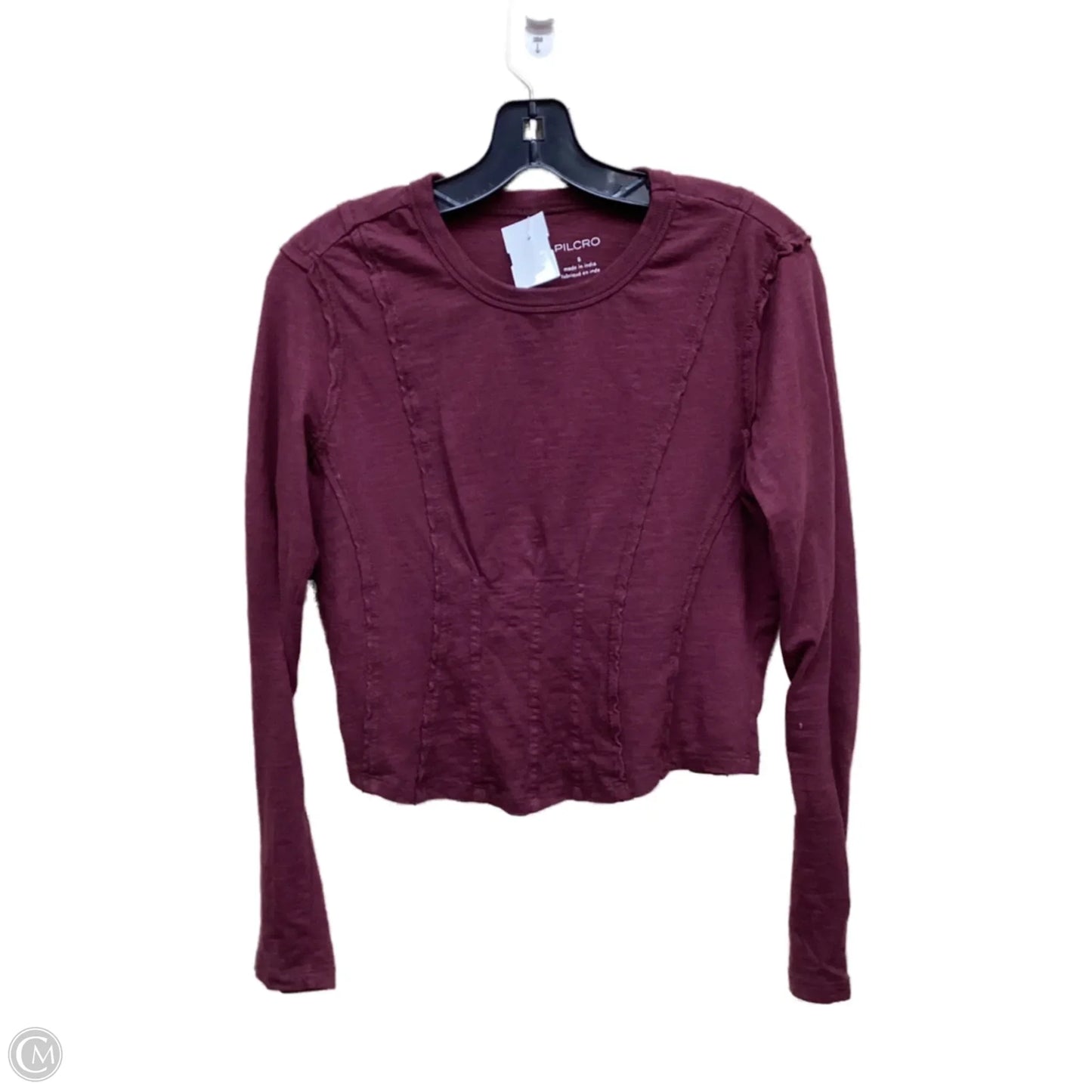 Top Long Sleeve By Pilcro In Maroon, Size: S