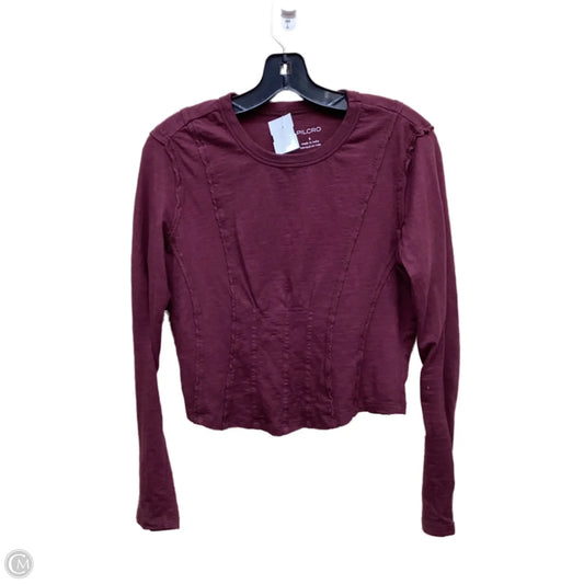 Top Long Sleeve By Pilcro In Maroon, Size: S