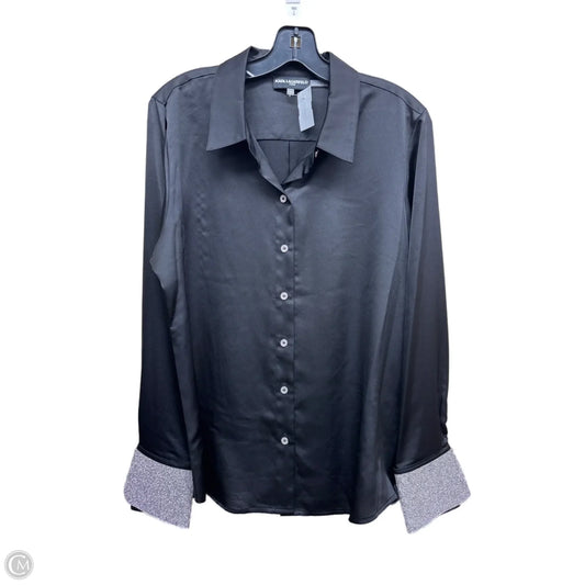 Top Long Sleeve Designer By Karl Lagerfeld In Black, Size: L