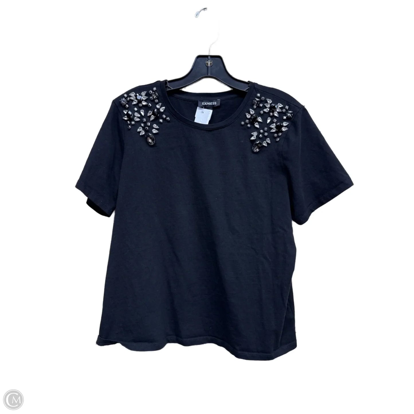 Top Short Sleeve By Express In Black, Size: L