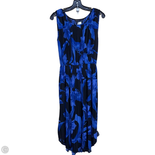 Dress Casual Midi By Ann Taylor In Black & Blue, Size: S