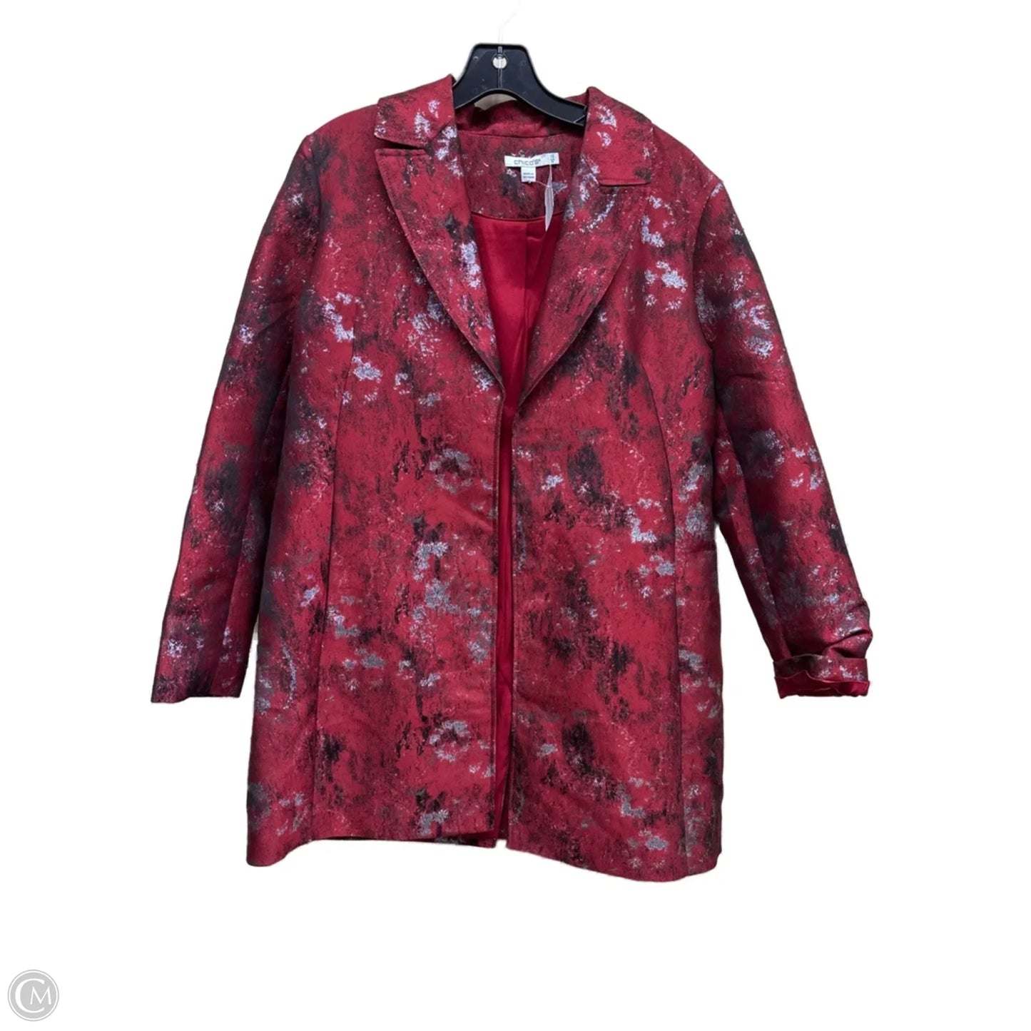 Jacket Other By Chicos In Red & Silver, Size: M