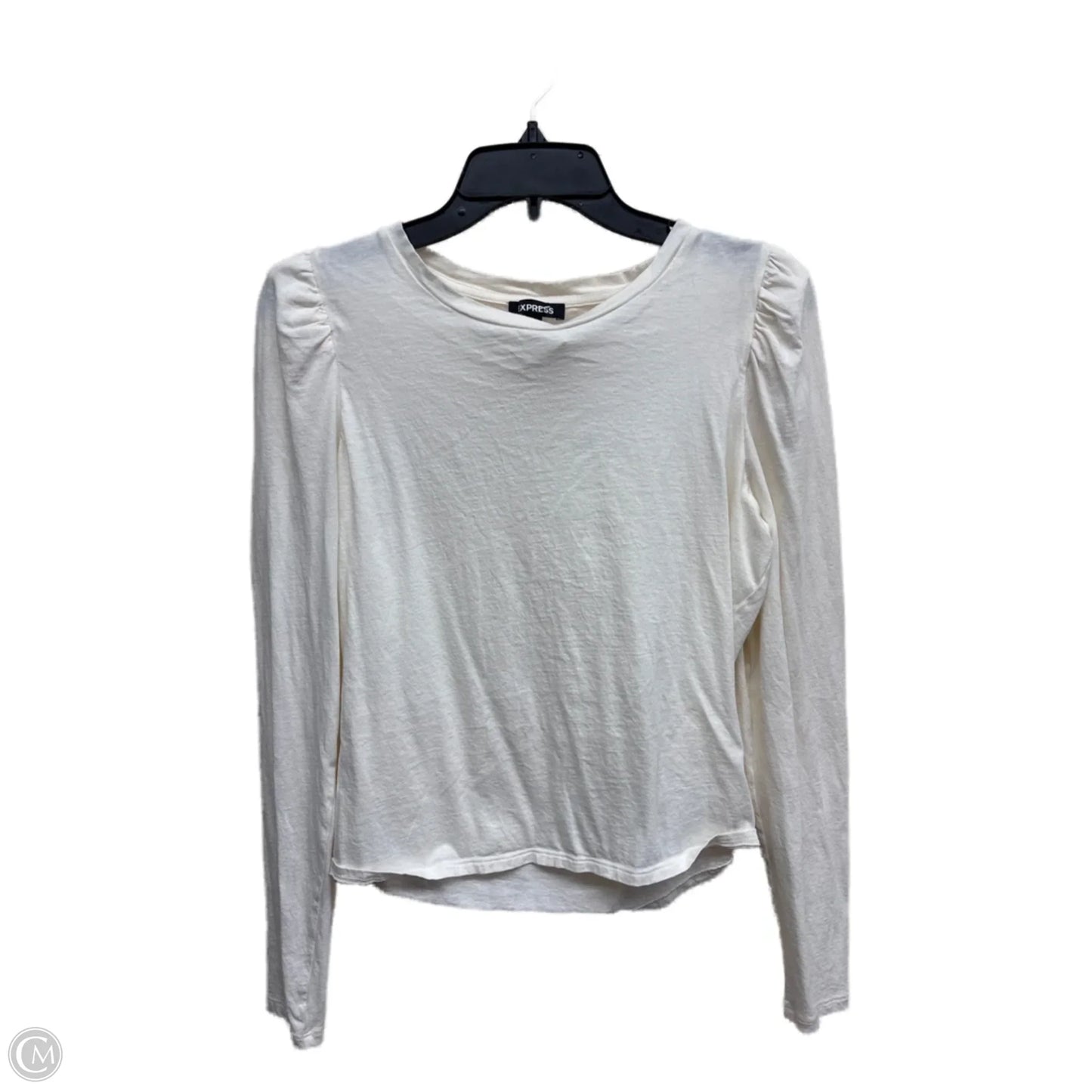 Top Long Sleeve By Express In White, Size: M