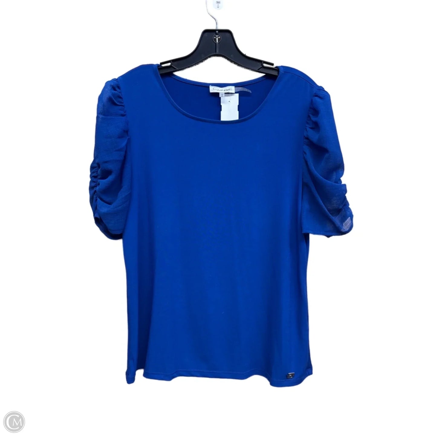 Top Short Sleeve By Calvin Klein In Blue, Size: M