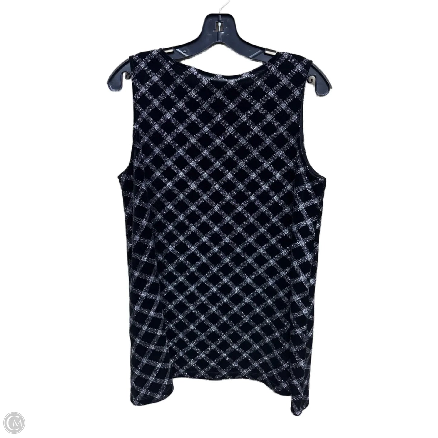 Top Sleeveless By Anne Klein In Black & Silver, Size: M