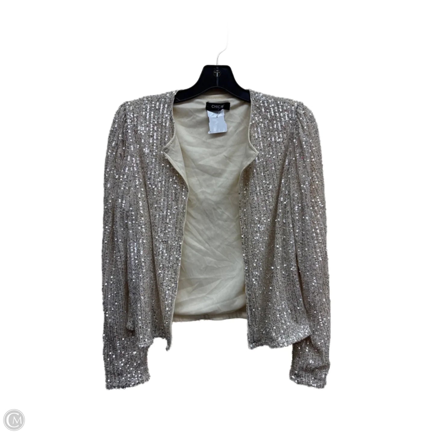 Top Long Sleeve By Clothes Mentor In Silver, Size: L