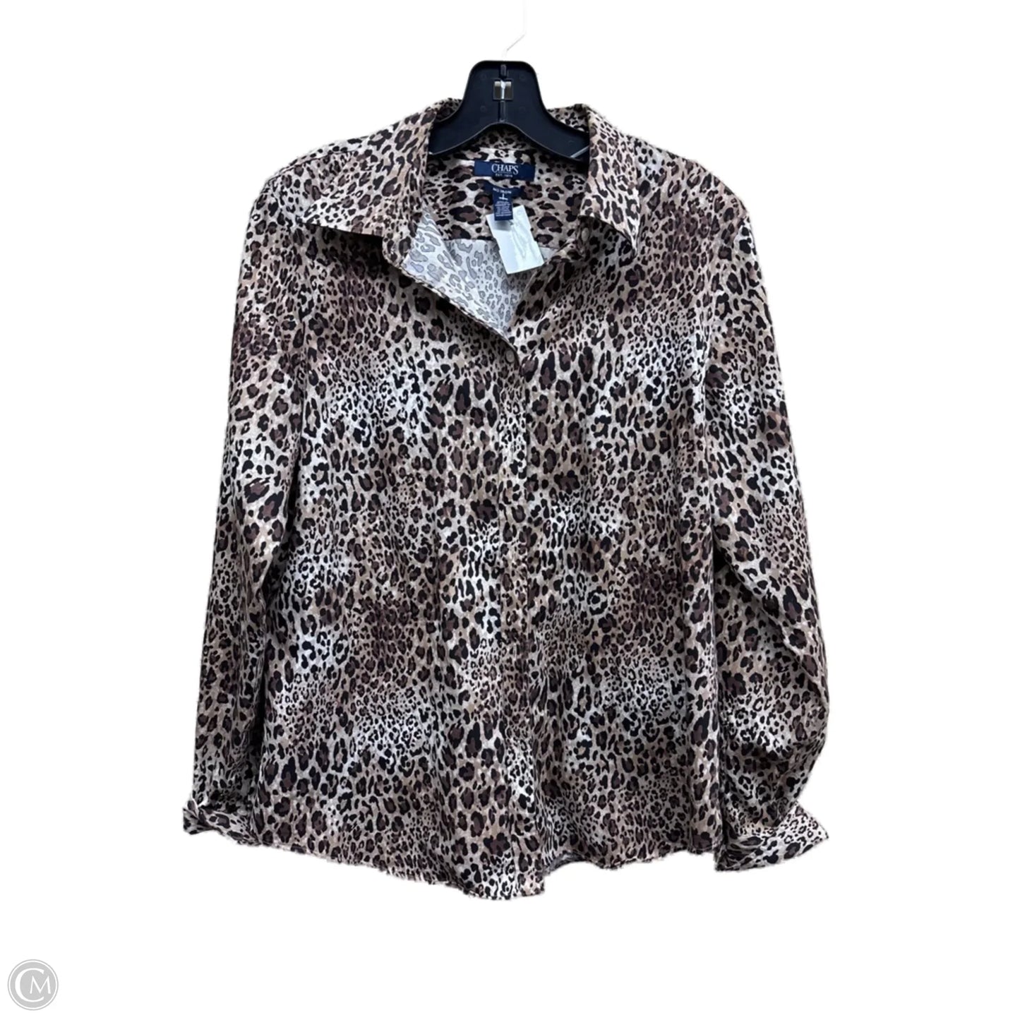 Top Long Sleeve By Chaps In Animal Print, Size: L