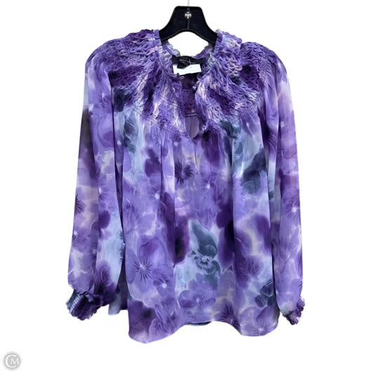 Top Long Sleeve By White House Black Market In Purple, Size: S