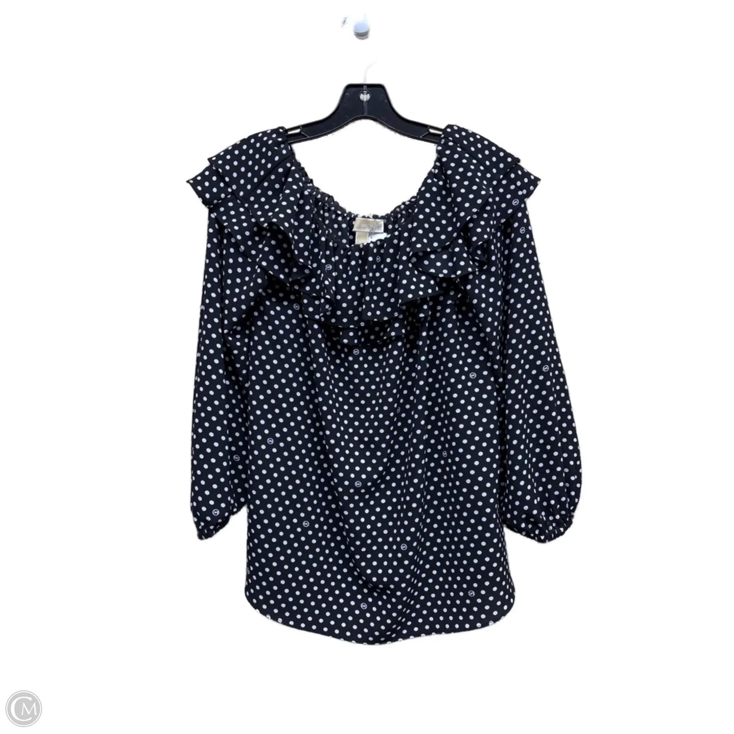 Top Long Sleeve By Michael By Michael Kors In Polkadot Pattern, Size: L